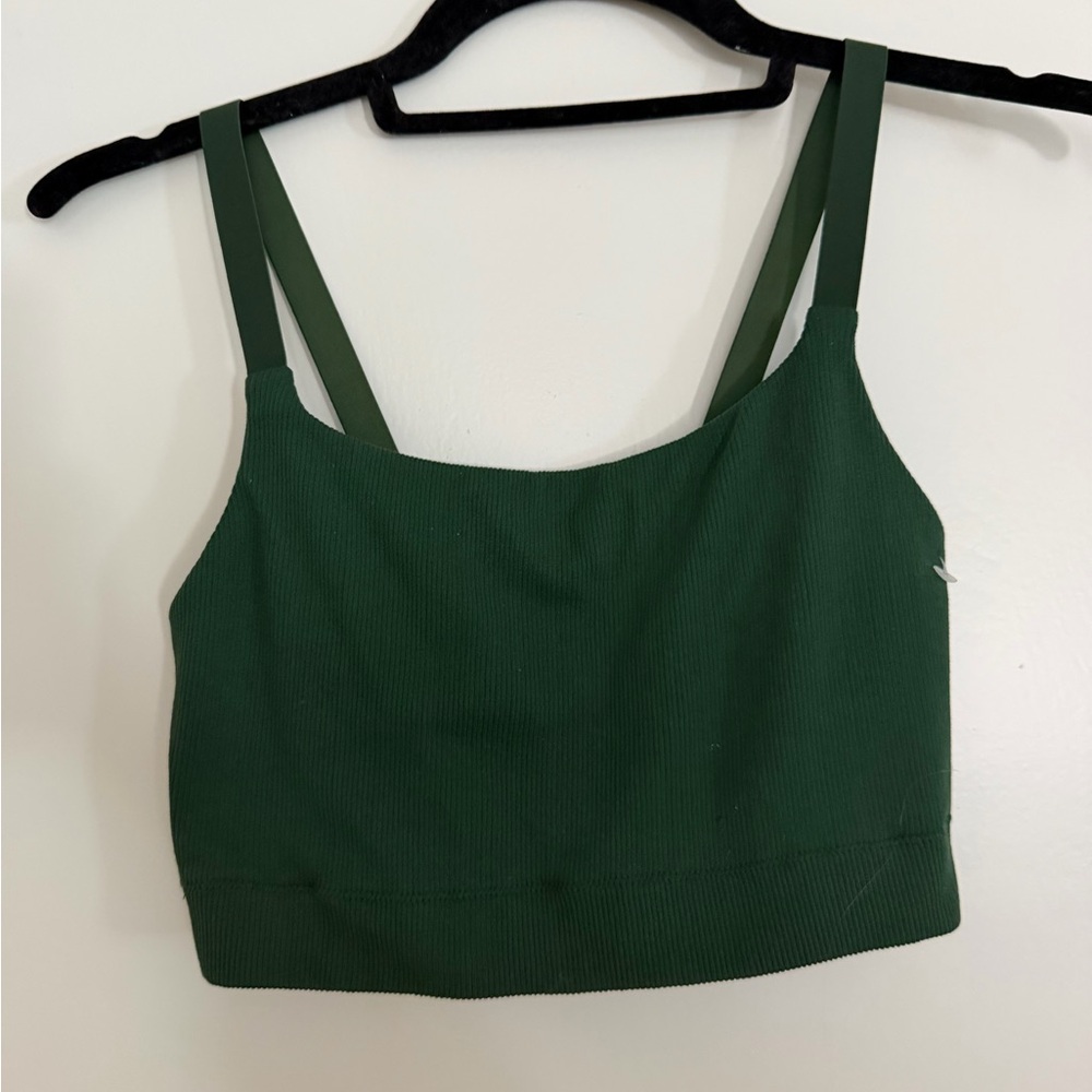 Aerie Dark Green Ribbed Bra